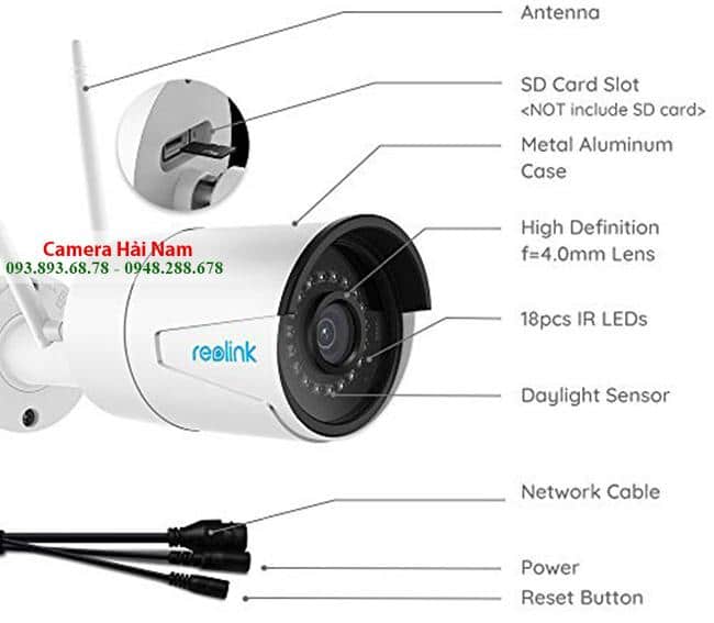 Camera wifi ngoài trời không dây Reolink RLC-410W 4MP đẳng cấp siêu nét Super HD, IR 30m, NVR ghi âm thông minh