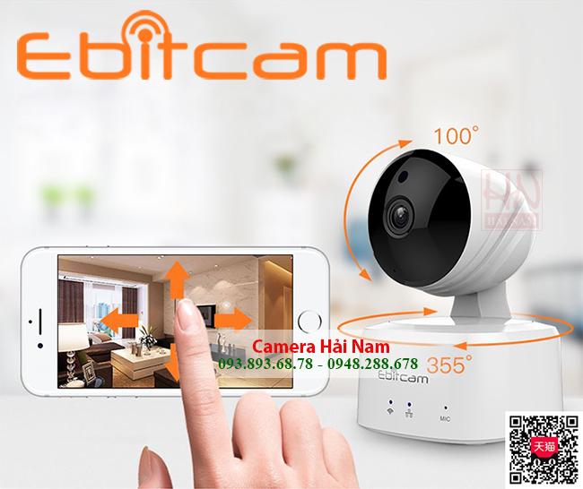 Camera IP không dây Ebitcam 1.0MP HD 720P chuẩn tầm nhìn, xoay & báo trộm tuyệt vời